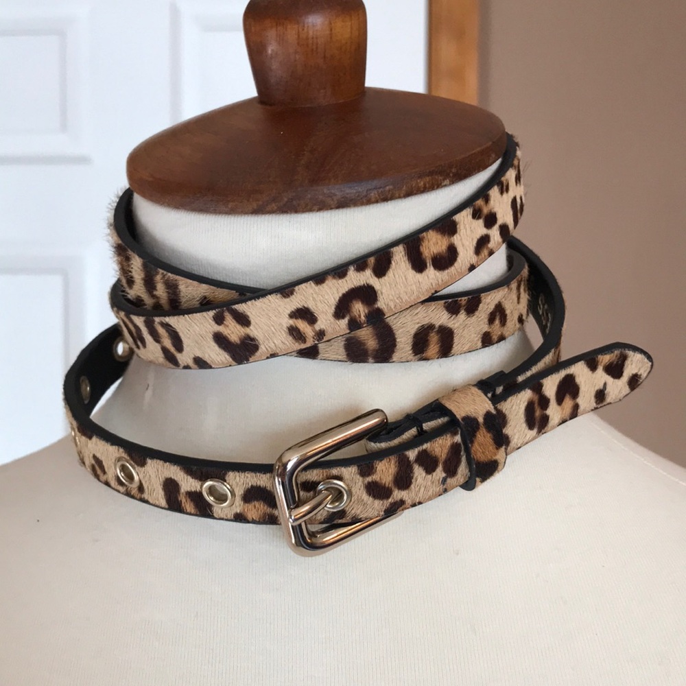 Cheetah Print skinny belt
